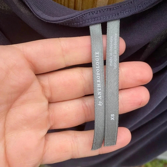 Anthropologie Purple Cowl Neck Relaxed Fit Shoulder Cuts Blouse Women's XS - Picture 3 of 4